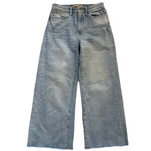 Joe's Jeans The Mia Womens 28 High Rise Wide Ankle Frayed Hem Light Wash Casual